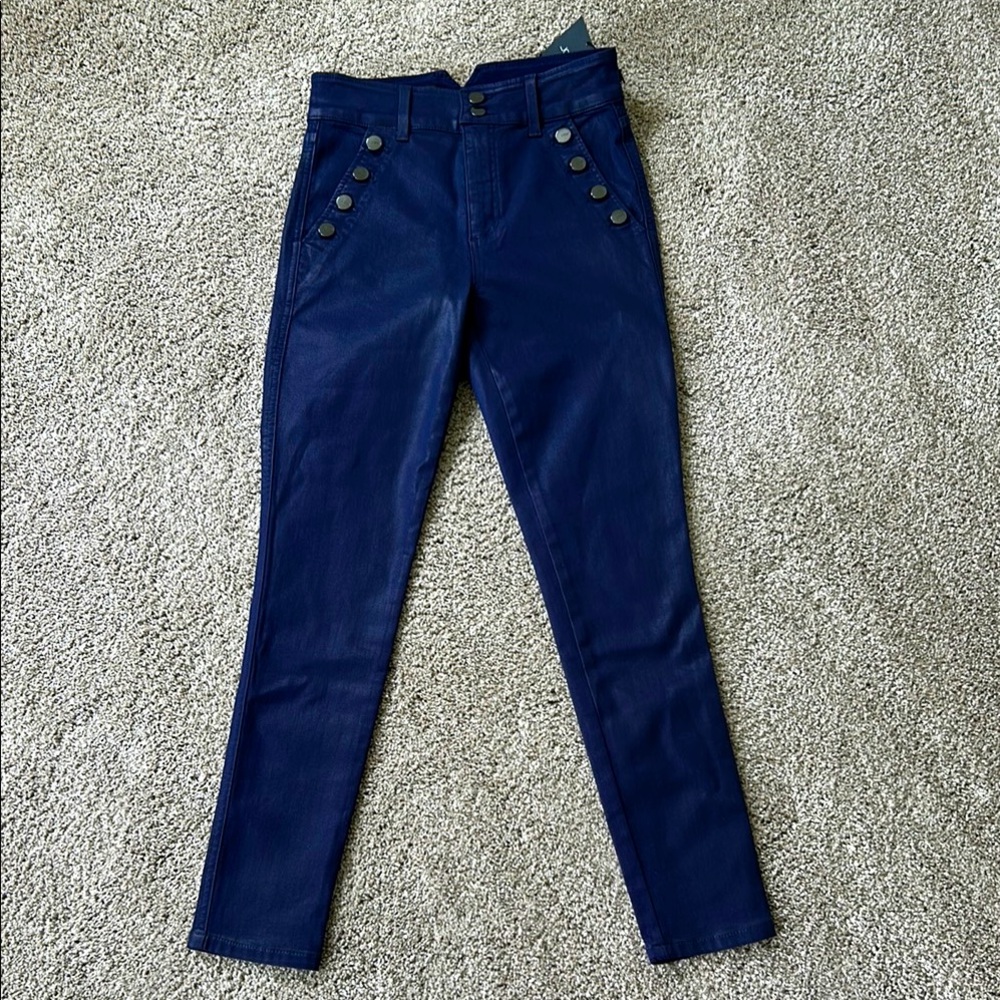 NWT JOE’S JEANS size 27 Georgia Coated Dusk Blue Skinny High Rise Ankle